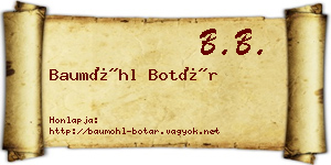 Baumöhl Botár névjegykártya